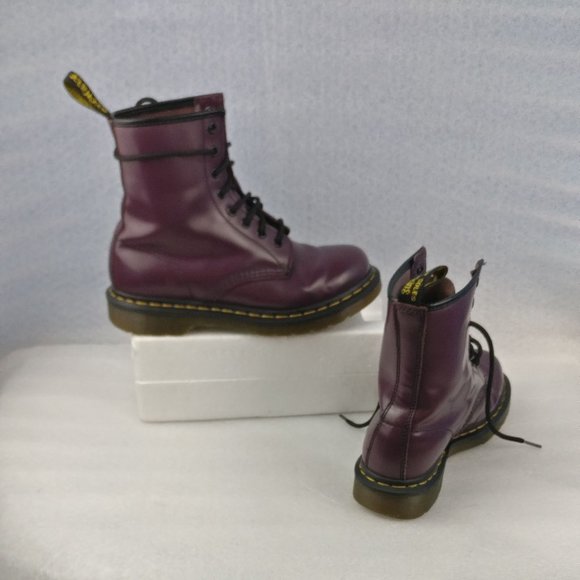 Dr. Martens Docs 1460 Pascal Boots Eggplant Purple Air Wair Bouncing Sole 39/8us - Picture 2 of 10